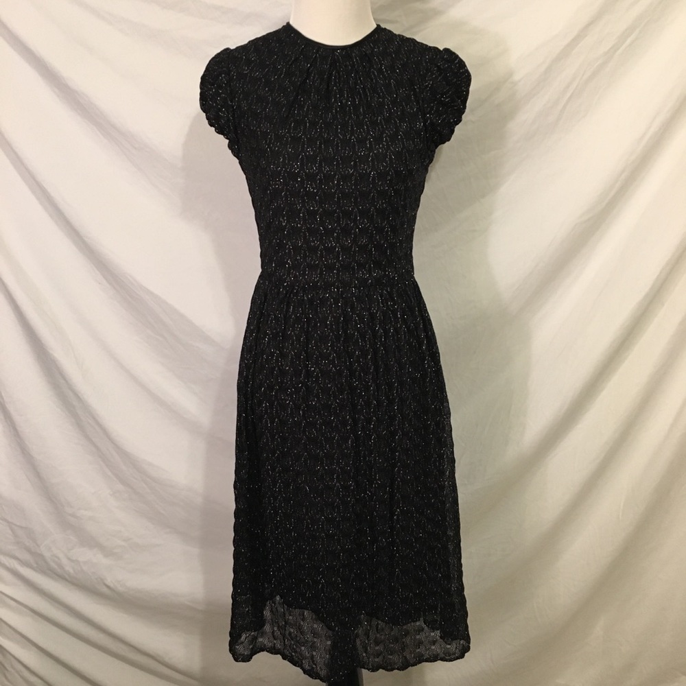 Maggy London Black Sparkly Dress with Cap Sleeves